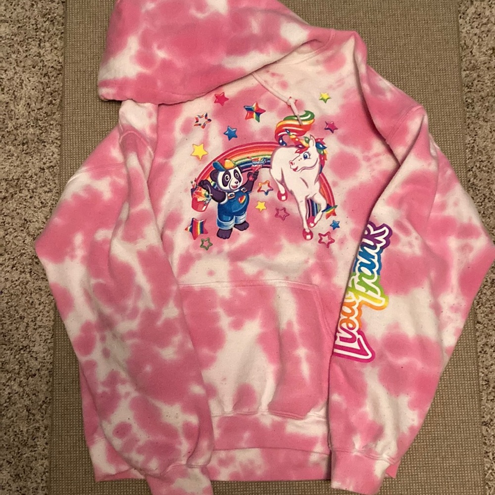 Tie die lisa frank hoodie from hot topic